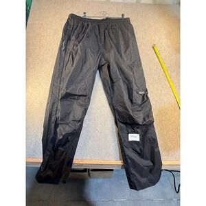 Red Ledge Mens Waterproof Rain Pants Black Ripstop Elastic Waist Outdoor XL